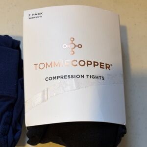 Women’s Set of 2 Black/Navy  Compression Tights NWT